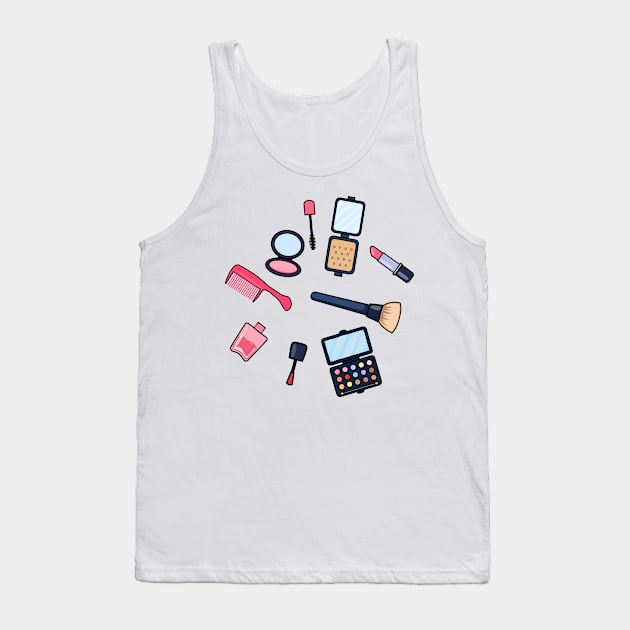 Cosmetics / make-up cartoon illustration Tank Top by Miss Cartoon